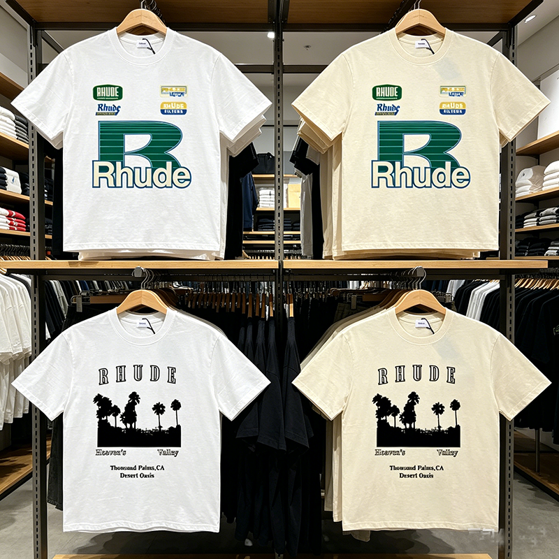 Streetwear Brand With A Logo - Streetwear Brand Rhude T-shirt Summer Fashionable