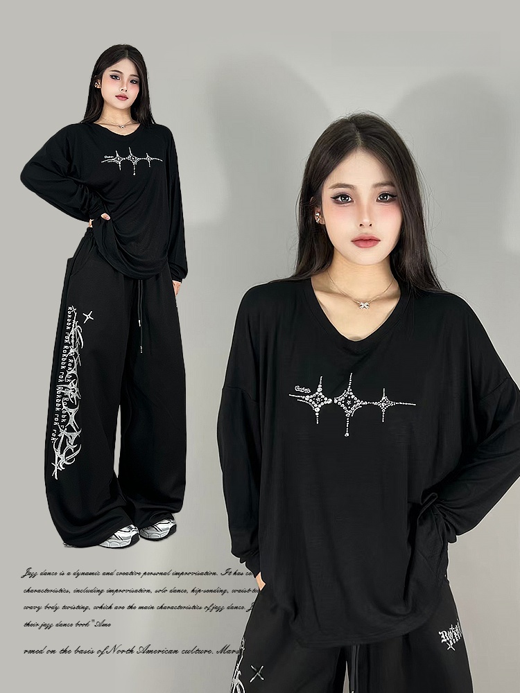 Loose Long Sleeve Jazz Dance S - Streetwear Brand With A Logo ulasan dan harga