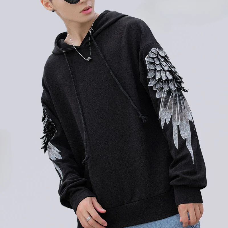 Sweatshirt for Men Hooded Embr - Streetwear Outdoor Brand ulasan dan harga